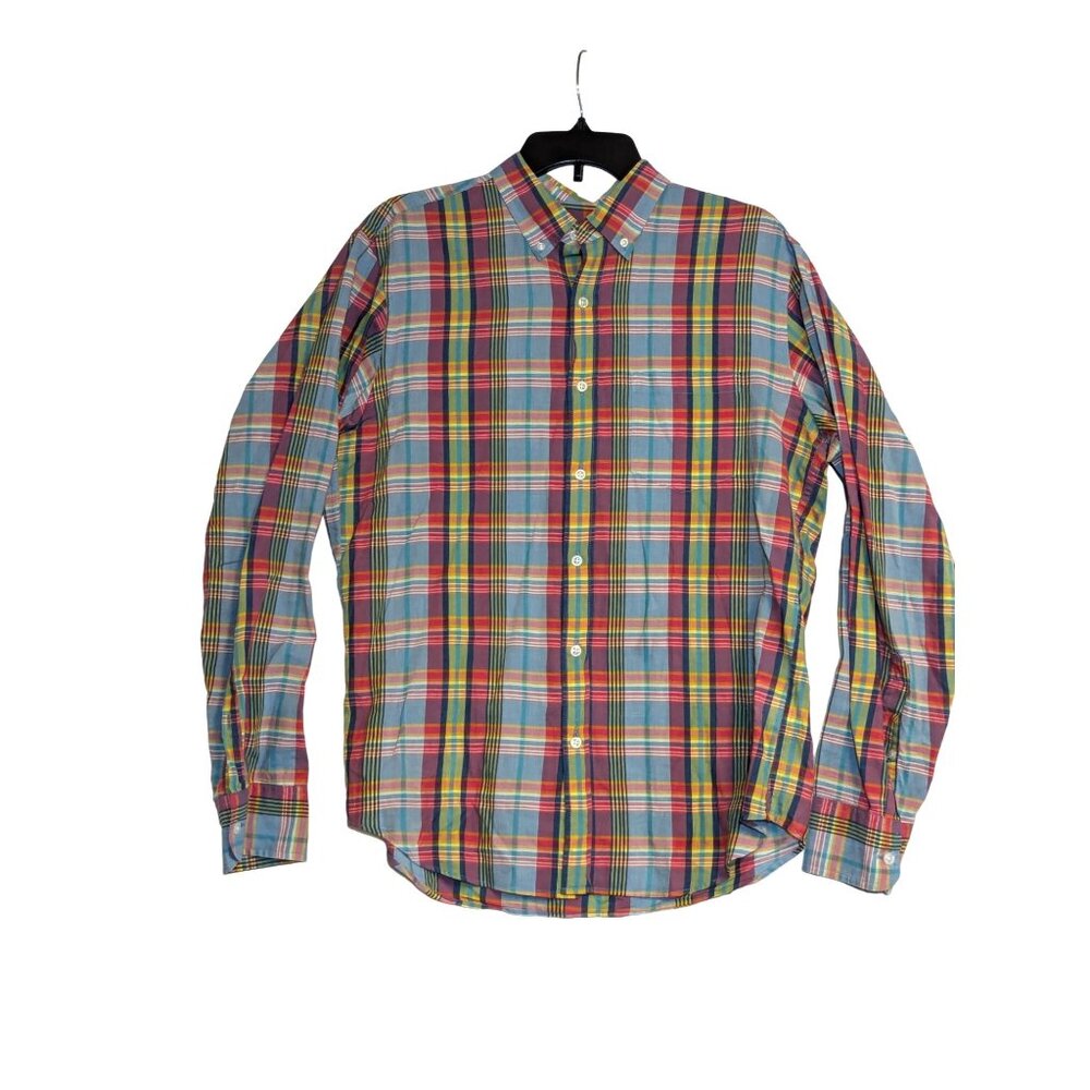 J.Crew Indian Madras Plaid Long Sleeve Shirt M